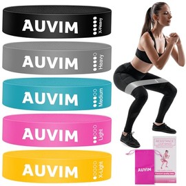 Fitness Bands [Set of 5] Non-slip Resistance Bands Loop Exercise Bands for Women & Men 5 Levels Bands for Home Fitness, Stretching, Strength Training, Physical Therapy, Yoga