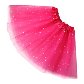 Sequin Tutu for Toddler Girls,2-Layer Tulle Princess Dress Up Dance Ballet Tutu Skirts for Birthdays Party Hot Pink