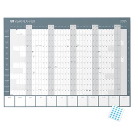 2025 Year Wall Planner by Clear Mind Concepts® - A2 Folded Calendar (59.4 x 42cm) - Includes All Bank Holidays - Ideal for Home, Work, Students & Office - Monthly Spaces on Silk Paper