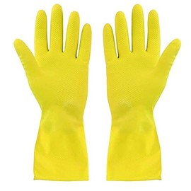 Elliott Household Cleaning Gloves, Latex Washing Up Gloves with extra long cuff and soft breathable lining, Long lasting quality in a Medium size, Yellow