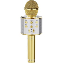 DigitConvert Kids Wireless Karaoke Microphone Machine,Bluetooth Microphone Toys for Girls, Birthday Gifts for Girls Boys 3 4 5 6 7 8 9 10 11 12 Year Old Kids Toys, Home KTV - Gold Color