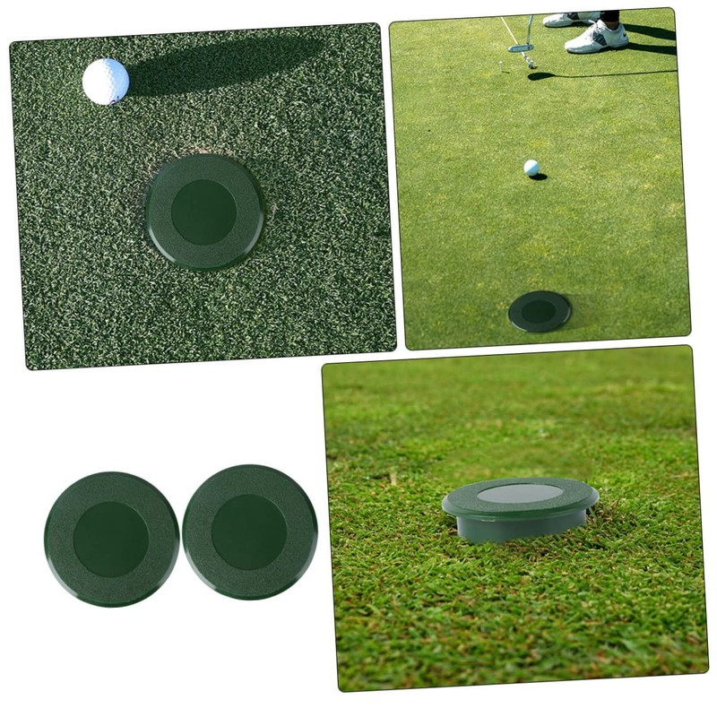 SUPVOX 2pcs Green Hole Cup Cover for Golf Training Durable