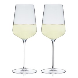 Spiegelau Definition Stemmed White Wine Glasses - European-Made Crystal 15.2oz Dishwasher Safe Crystal Wine Glasses Set of 2
