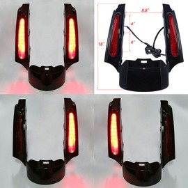 TCT-MOTORPARTS Rear Fender Extension Fascia LED Light Fit For Harley Touring Road King Electra Road Street Glide Ultra Classic 2009-2013
