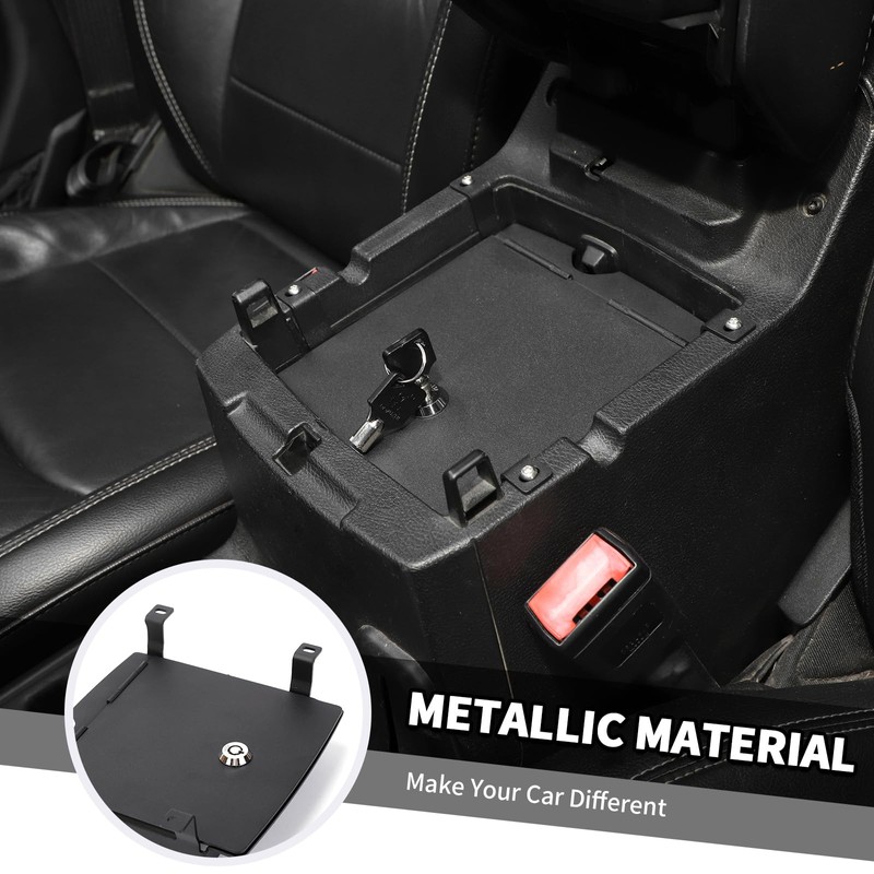 Jimen for JL/JT Lock Box, Center Console Locking Lid Safe