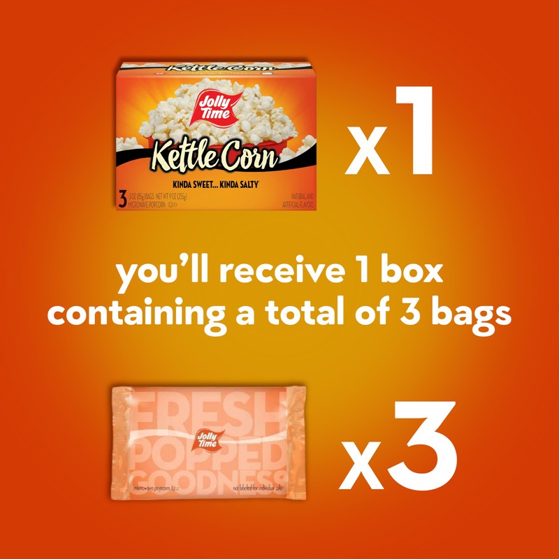 JOLLY TIME Microwave Kettle Corn Sweet & Salty Glazed Gourmet