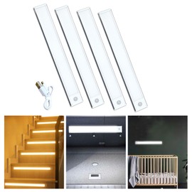 Sensor Under Counter Cabinet Light,12inch Closet Light,Tricolor Kitchen Night Light,Used in Stairs,cupboards,wardrobes