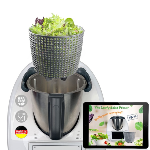 New: MixFino Salad Spinner for Thermomix TM6 Accessories TM5 - Dry Salad at Last with Your Thermomix TM6 Also for TM5 Accessories - Accessories Thermomix TM6 - Made in Germany Quality