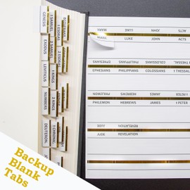 Aburbe Bible Tabs, Bible Journaling Supplies, 80 Small Tabs 1'', Laminated Tab Index Book Label, Christian Gift, Foil-Edged, for Men and Women - Gold