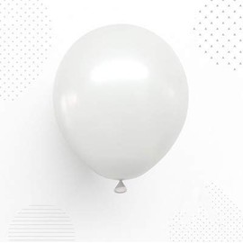5 Round Balloons 13 cm Pearl White, White 50 Pack