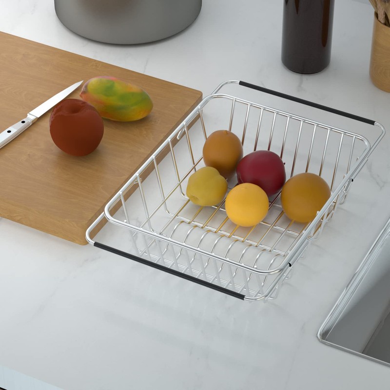 JINGWAYS Stainless Steel Dish Rack,Expandable Deep & Large Dish Drying