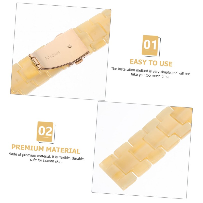 Mikinona Resin Band Watch Band Decorative Smartwatch Strap for Business