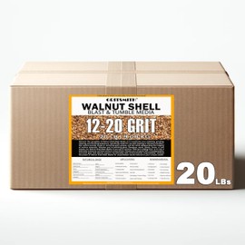 GRITSMITH 12-20 Grit Ground Walnut Shell Media (20 LBS / 9.08 KG) - Medium Grit for Tumbling, Blasting, Vibratory, Polishing, Deburring, Anti-Skid, Fillers