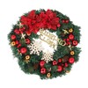 Christmas Wreath Snow Pine Cone Xmas Ball Wreath for Indoor