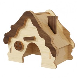 YankMooM Wooden Hamster House Hamster Play Toys Small Animal Wooden Hideaway Detachable and assembled for Hamster Other Small Pets(Door Size: 6x6.5cm)