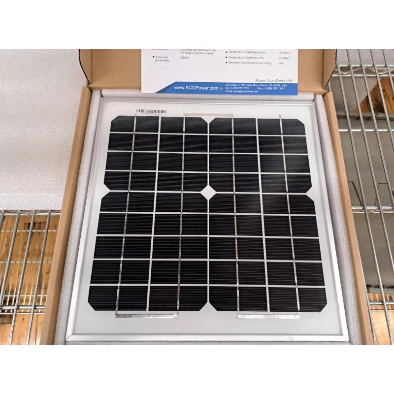 ACOPOWER New, ACOPOWER, HY010-12M-10W, 10W, 12V solar panel for 12v