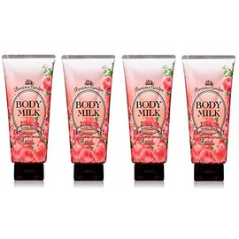 Kose Precious Garden Body Milk, Honey Peach, 7.1 oz (200 g) x 4 Packs