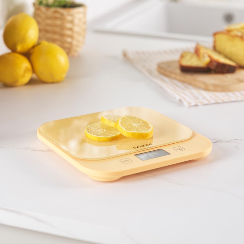 Salter British Bakes Digital Kitchen Scale – Yellow Baking Scale,