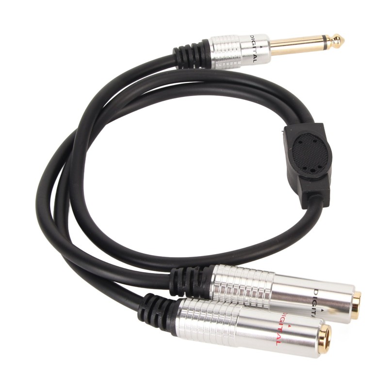 1/4 Inch Stereo Splitter Y Cable Aluminum Alloy Shell 6.35mm