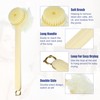 VOCOSTE Rückenbürste, doppelseitige Badebürste für die Dusche, 14,96", Beige