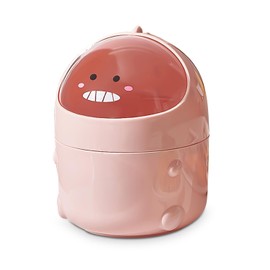 Yoxovo Mini Table Rubbish Bin with Lid, Dinosaur Cute Cartoon Table Rubbish Bin, Cute Waste Paper Bin, Small, Kawaii Decoration, Storage Box, for Office, Children's Room, Dressing Table, Living Room