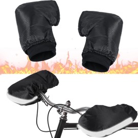 Geyoga 1 Pair Bike Handlebar Mitts Winter Motorcycle Handlebar Gloves for Cold Weather Thermal Bicycle Mittens Windproof Cover