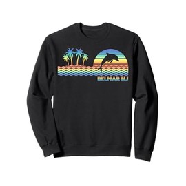 Vintage Belmar NJ Retro Dolphin Lover Souvenir Sweatshirt