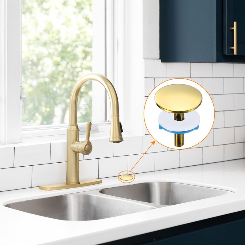 sourcing map 2pcs Kitchen Faucet Hole Cover Copper, 2" Sink