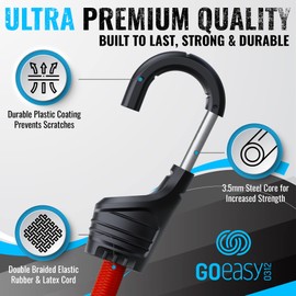 Bungee Cords Heavy Duty Outdoor - 30 PCS Bungee Cord with Hooks Assorted Sizes in Carry Bag, 10", 18", 24", 32", 40" Bungee Cords with Hooks & 8" Canopy, Bungee Balls, Tarp Clips