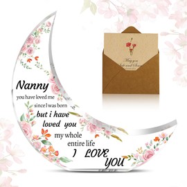 UICCVOKK Nanny Gifts,Nanny Birthday Gifts Acrylic Moon Deco Nanny Gifts for Nanny Best Nanny Birthday Gift for Nanny Beautiful Moon Acrylic Plaque Granny Christmas Birthday Gifts,Gifts for Grandma