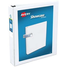 Showcase Economy View Binders with Slant Rings, 3 Rings, 1.5" Capacity, 11 x 8.5, White