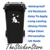 Cute Cat Chasing Butterflies Waterproof Wheelie Bin Stickers - Vinyl