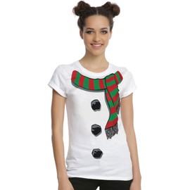 Snowman Costume Junior Women's T-Shirt-Junior Large [JL] White