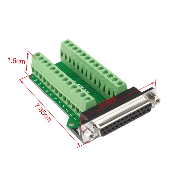 Futheda D-sub DB25 - M2 Female Port Breakout Board Connector