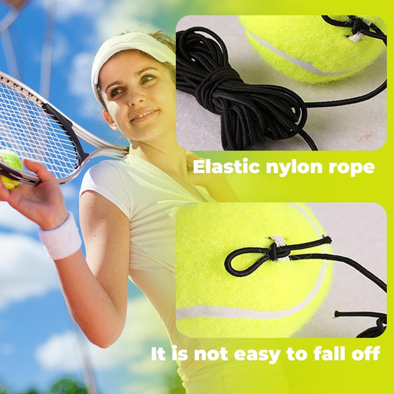 2Pcs Practice Tennis Training Ball String Self-Study Elastic Tennis Training
