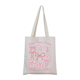Kappa Kappa Gamma Bow Tote Bag Coquette Bow Sorority Gift KKG Big Little Gift Bid Day Recruitment Gift (KKG Bow Tote)