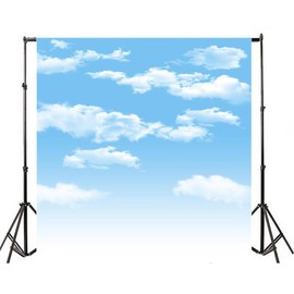 AOFOTO 8x8ft Blue Sky Backdrops White Clouds Photography Background Photo Studio Props Baby Infant Kid Newborn Toddler Girl Boy Adult Artistic Portrait Spring Party Decoration Summer Vinyl Wallpaper