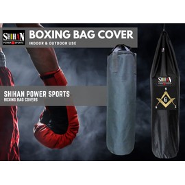 Shihan POWER SPORTS Boxing Bag Cover VORTEX 3, 6, 9 Waterproof 5-6ft & 24inch Diameter Large Bag punch bag Outdoor Protection for your boxing Bag, Ideal for freestanding boxing bags, Black