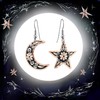 FRONT LINE JEWELRY Women's Mismatched Moon and Star Earrings: Sun