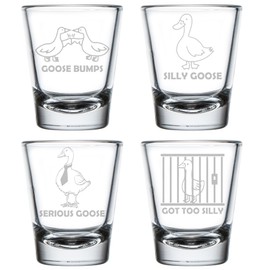 MIP Set of 4 Shot Glasses 1.75oz Shot Glass Gift Funny Goose Collection