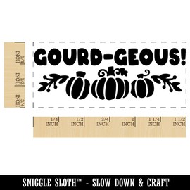 Gourd-eous Gorgeous Teacher Student School Self-Inking Portable Pocket Stamp 1-1/2" Ink Stamper - Black on Pink Case - Green Ink