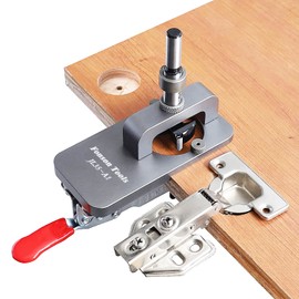 Umelee 35 mm Hinge Gauge, Door Cabinet Hinge Gauge, Concealed Hinge Gauge, Drill Hole Punch, Accurate Locking Woodworking Dowel Gauge, Drill Guide Locator for DIY Woodworking