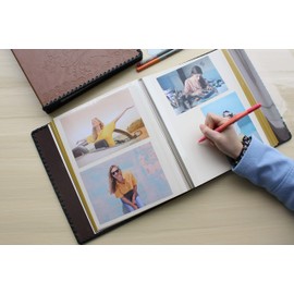 Beautyus Photo Album Book, Family Album, Leather Cover, Holds 3x5, 4x6, 5x7, 6x8, 8x10 Photos (Brown)