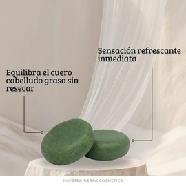 Romero Shampoo Sólido Orgánico 2 en 1 Cabello Graso con Spirulina y Clorofila