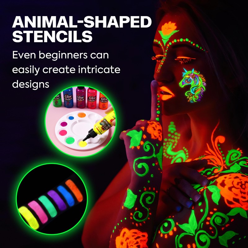 Glow in The Dark Paint, Washable & Long Lasting -