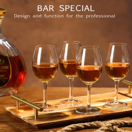 Physkoa Port Wine Glasses Set of 4 – 7 oz Crystal Sherry Glasses & Dessert Wine Tasting Glasses – Everyday Tulip Stemware for Home Bar & After Dinner Drinks