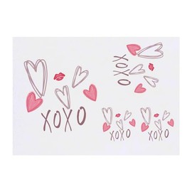 4 x 'XOXO' Temporary Tattoos - Water Resistant, Skin-Safe, Non-Toxic Transfers, Mixed Sizes (TO00069116)