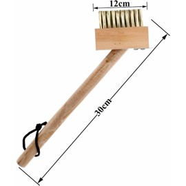 KANTA PATIO WEED WIRE BRUSH BROOM BLOCK PAVING GARDEN WEED SCRAPER BRUSH WOODEN HANDLE 30cm