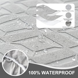 Gennia Waterproof Recliner Loveseat Cover,Stretch Reclining Sofa Covers with Pockets,Washable Lazy Boy Recliner Slipcovers,Leakproof Couch Protector for Kids, Pets, Dog and Cat (2 Seat, Light Gray)