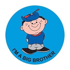 PDC Healthcare 59707288 "IM A Big Brother" Paper Label, Circle, 2" Diameter, Blue, Pack of 250